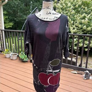 Desigual Black Dress with Cherry Accents